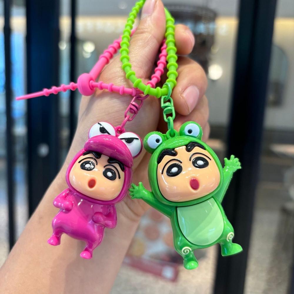 Crayon Shinchan Figure Toys Keychain Cute Cartoon PVC Doll Colorful Strap Bag Decor Backpack Ornament Party Favor Gifts for Girl