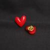 2Pcs Cartoon Red Small Heart Enamel Brooch Pins Cute Women Brooch Denim Jackets Lapel Pin Decoration Badge Fashion Jewelry Gift