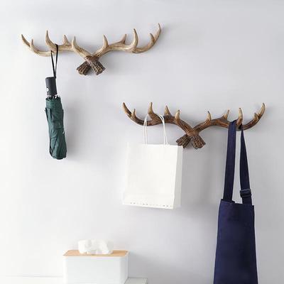 Wall For Keys Holder Wall Decorative Clothes Hanger Hooks Resin Deer Horn Hook Fanger Nordic Towel
