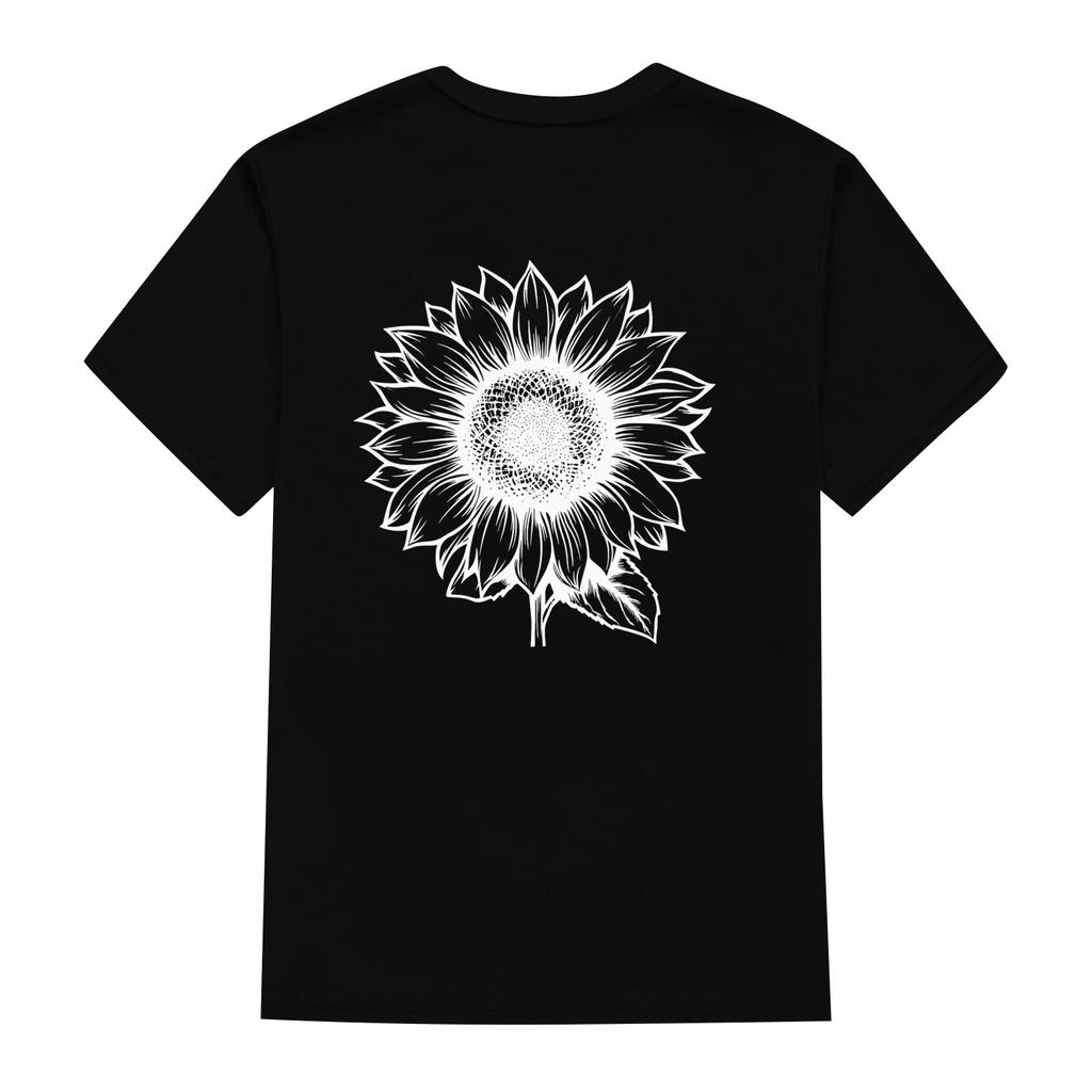 Women's Fashionable Round Neck Casual Retro Print Short Sleeved T-shirt Top