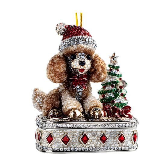 Christmas Ornament 2D Flat Acrylic Santa Claus/Snowman/Puppy Christmas Tree Hanging Ornaments for Holiday Tree Window Wall Decor