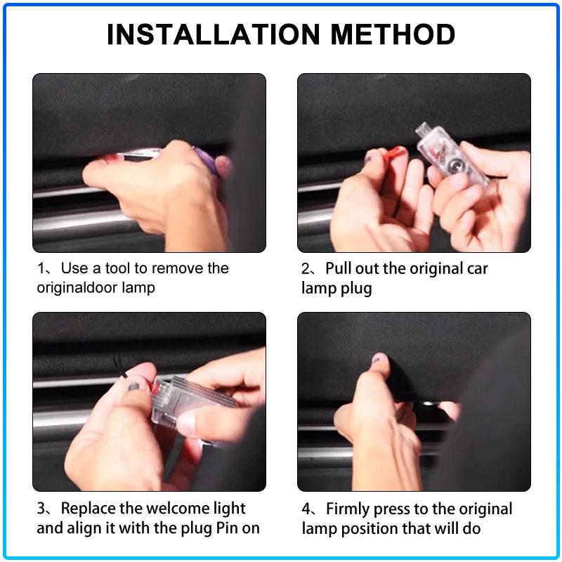 2pcs Laser Projector Ghost Shadow LED Car Door Welcome Light For BMW M Performance 1 3 5 7 Series M3 M4 M5 M6 X1 X3 X5 X6 X7 E30 E34 E36 E39 E46