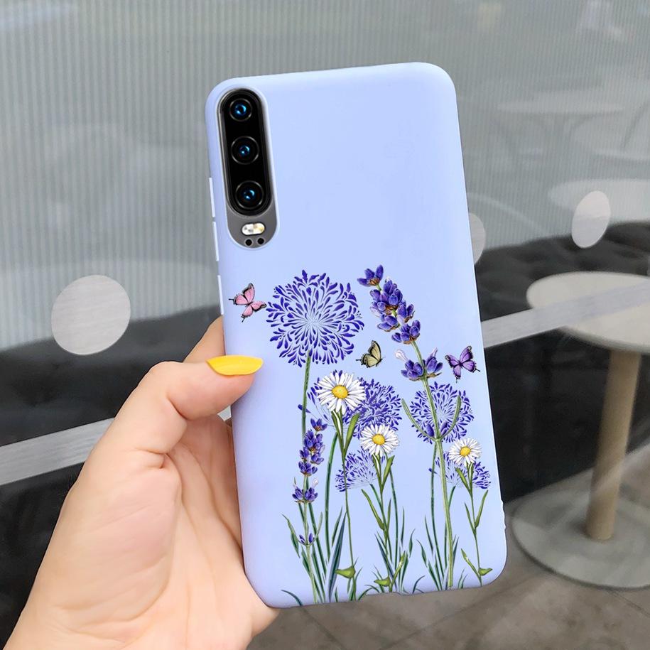 P30 Lite Case Fashion Flower Pattern Phone Case For Huawei P30 P 30 P30Lite 2020 MAR-LX1M Shockproof Bumper Soft TPU Funda Coque