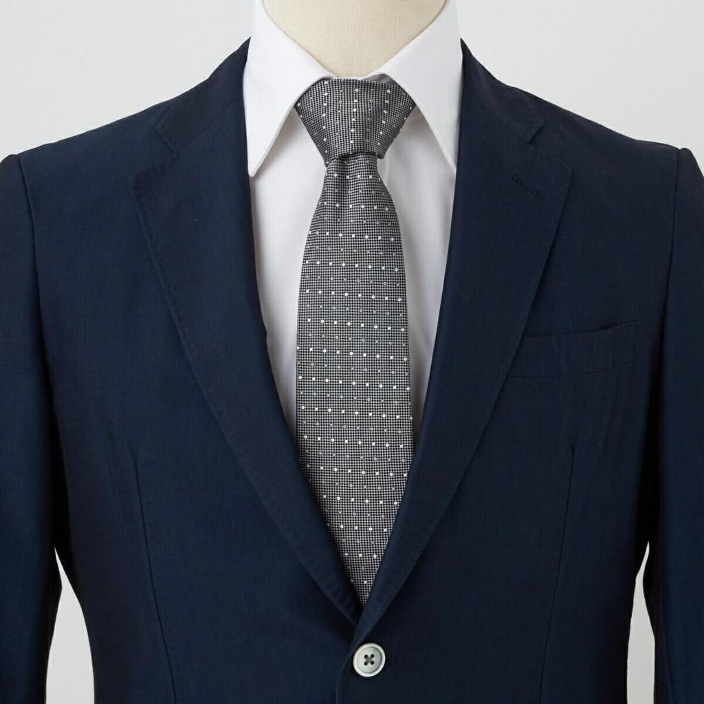[Ogier] 100% Silk Tie, Regular Tie, Jacquard Weave, Dot Pattern, Gift, Business, Men's, Stylish, 8cm Width