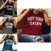Stylish Women Not Today Satan Tee Comfortable Casual Short Sleeve V-neck Top