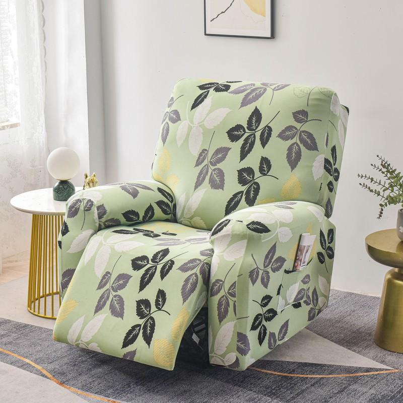 Stretch Recliner Chair Cover 4-Pieces Soft Recliner Chair Slipcover 1-Seater Sofa Couch Protector Home Decor Washable