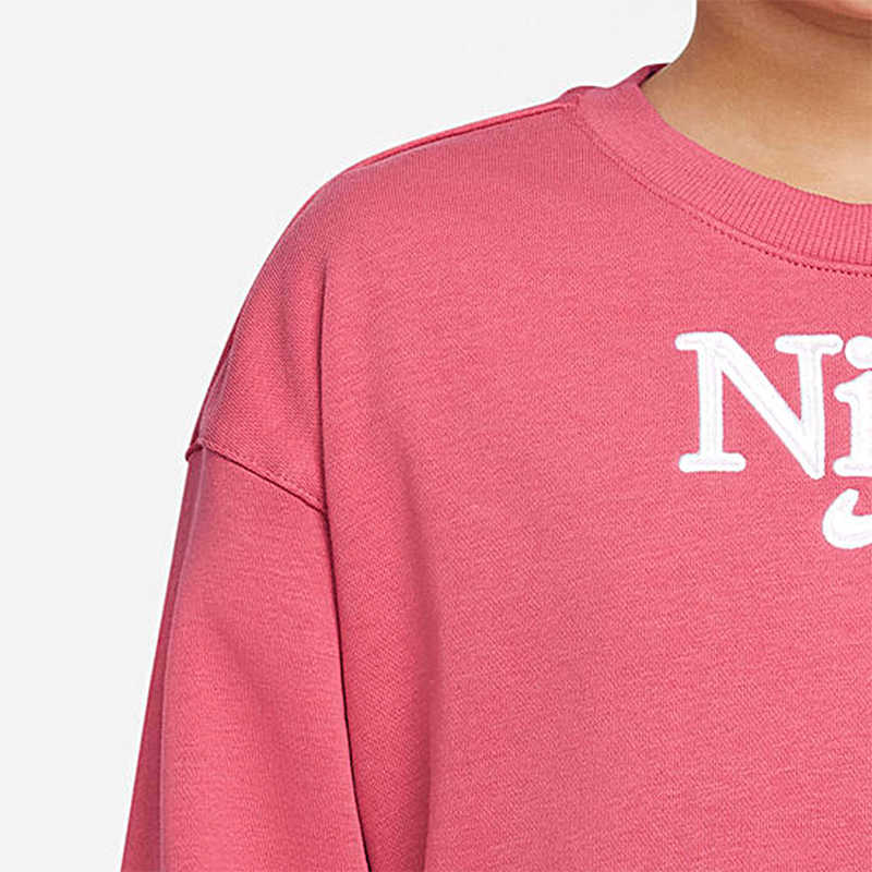 Nike Casual Comfortable Solid Color Warm American Letter Print Long Sleeve Sweatshirt Kids sweatshirt Pink DJ5827-622