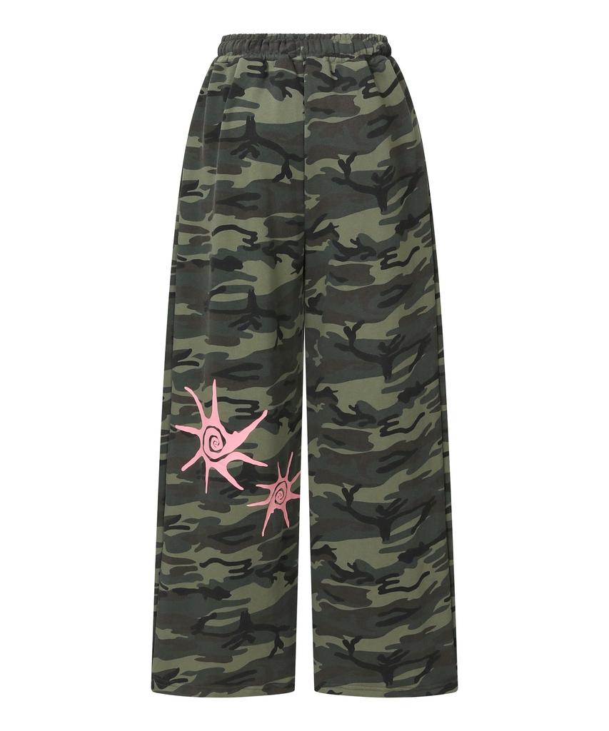 Koiliseu Grime Setup Camo Wide Elastic Pants Unisex