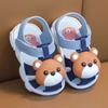 Summer Toddler Plastic Sandals: Non-Slip, Closed Toe, Super Soft, Cute Velcro Cartoon Design for Indoor & Outdoor Use.