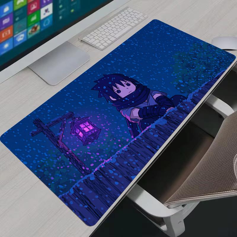 Mouse Pad Anime Gamer Larger XXL N-Naruto Uchiha Itachi Sasuke Computer Keyboard Desk Mat Pc Gaming Accessories Black Mousepad