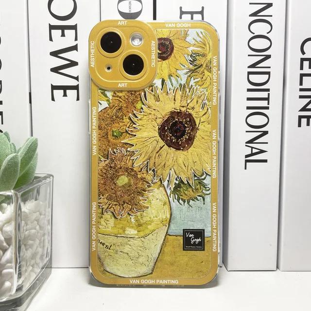 Van Gogh Suowers The Starry Night Art Aesthetic Phone Case For iPhone 15 14 13 12 11 Pro Max Mini XS X XR SE 8 Plus Cover