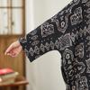 Vintage Floral Maxi Dress Plus Size Women Long Sleeve Oversize Loose Basic Spring Summer  New