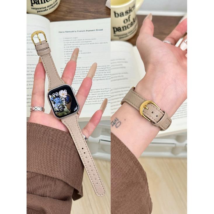 New Leather Loop For Apple Watch Band Slim Women Correa 38mm 40mm 41mm 42mm 44mm 45mm 46mm 49mm For IWatch Strap