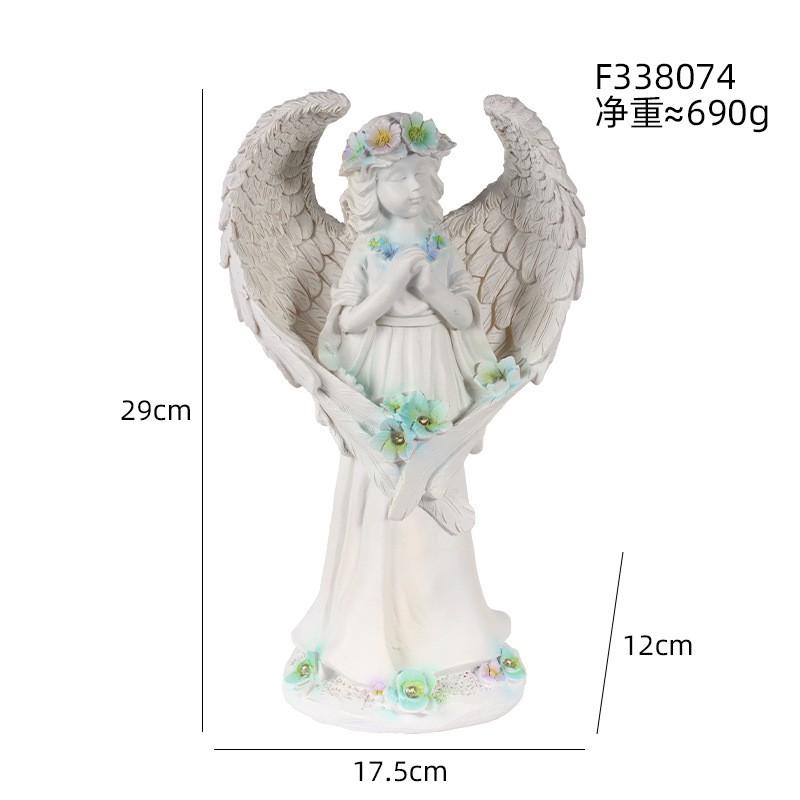 Solar Powered Angel Resin Garden Statue Outdoor Decor Patio Yard Home Decoration Floral Fairy Sculpture