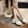 fashion 2024 New Solid Color Versatile Fashion Women's Shoes Thick Heel Round Toe Buckle Decorated Shallow Groove Buckle