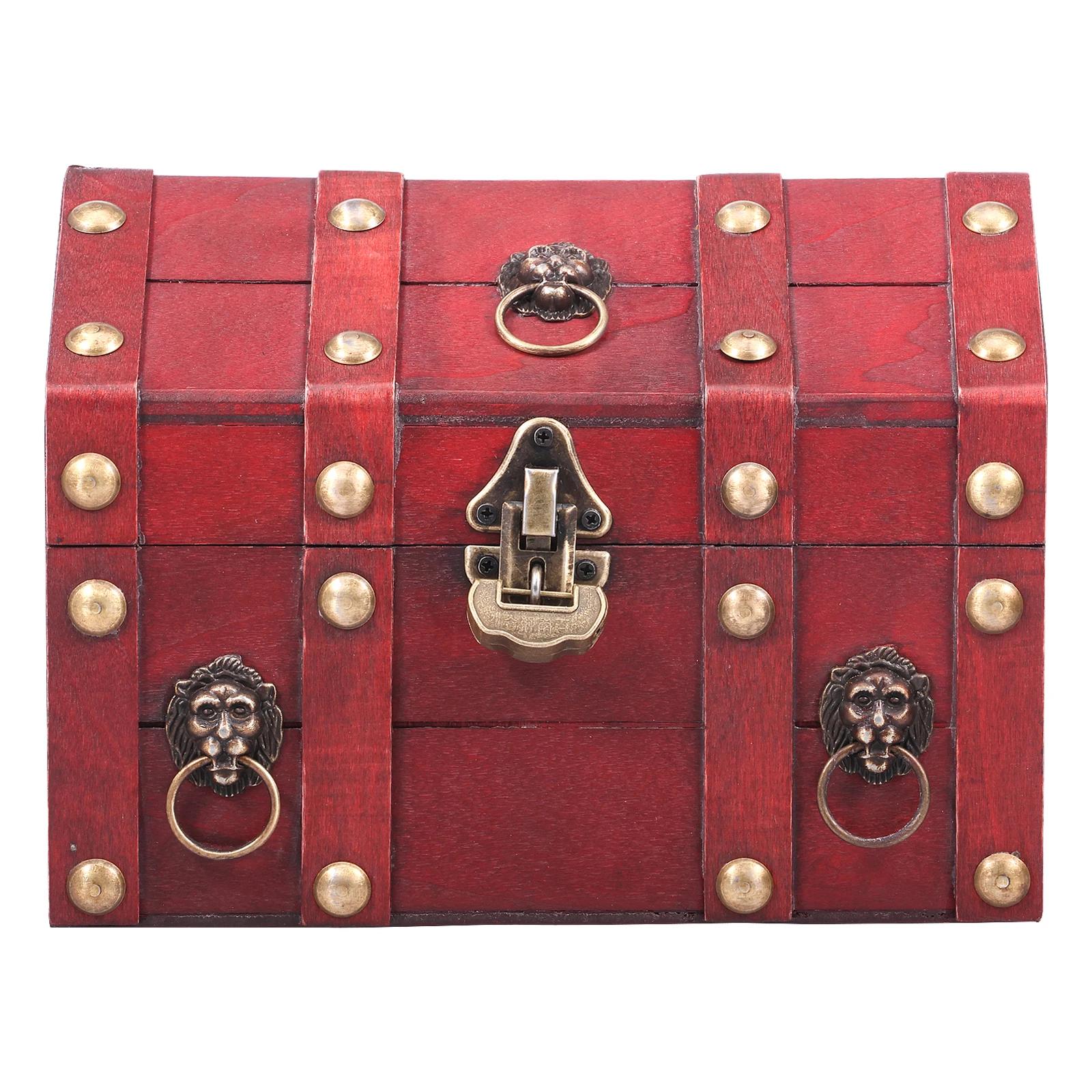 Vintage Wooden Treasure Chest with Metal