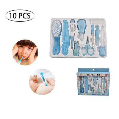 Kit de Cuidado de la Salud para Bebés de 10 Piezas Cuidado de Recién Nacidos Kit de Higiene para Bebés Set de Aseo Termómetro Tijera Uña