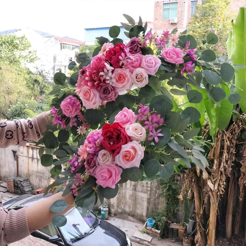 Artificial Flower Wedding Arch Door Frieze Decoration Bohemian Large Flower Pendant Wedding Ceremony Christmas Door Floral Decor