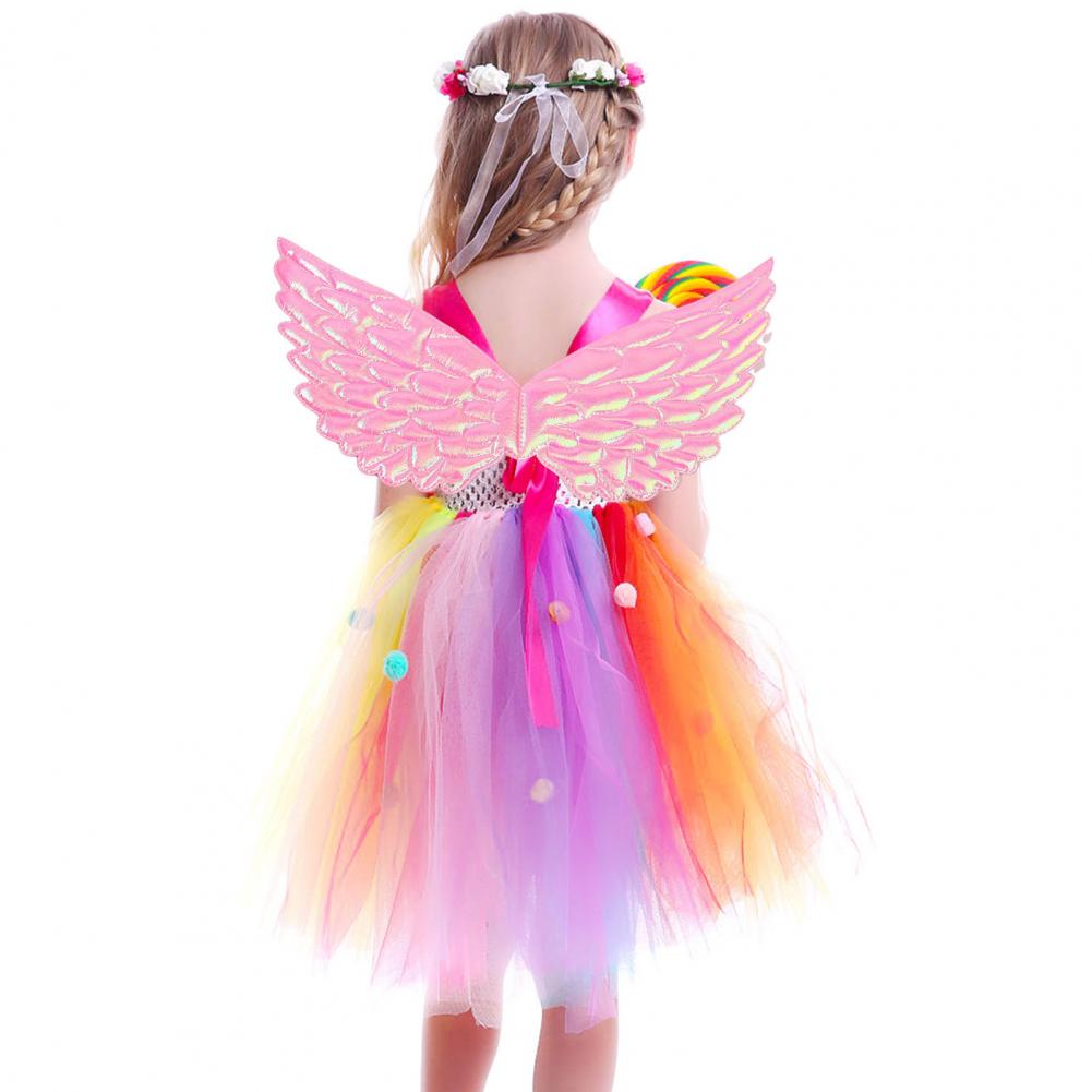 Children Performance Angel Wings Colorful Princess Look Lightweight Reusable Stage Show Prop Halloween Christmas Cosplay Wings P
