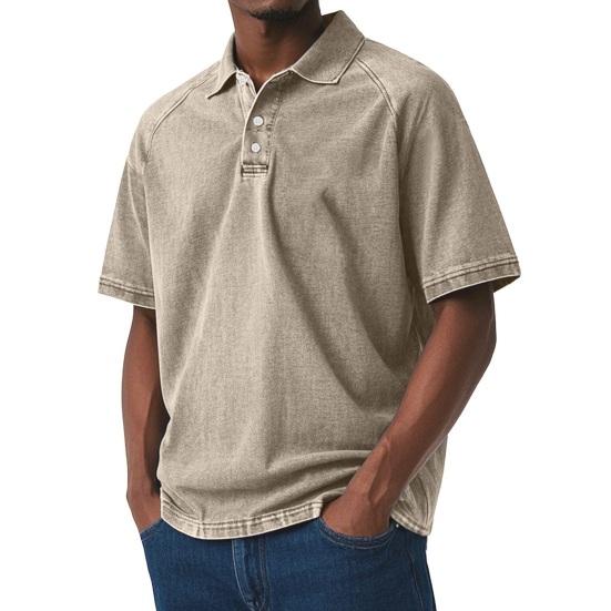 

Men Button Holiday Shirt Short Sleeve Turndown Collar Tee Casual Stylish Loose Fit Shirt for Summer Beach Travel Daily Wear S хакі