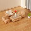 Miniature Dollhouse Furniture Set Sofa Cabinets Tea Table Coffee Coffee Cup Potted Plant for Doll House Realistic Mini Ornaments