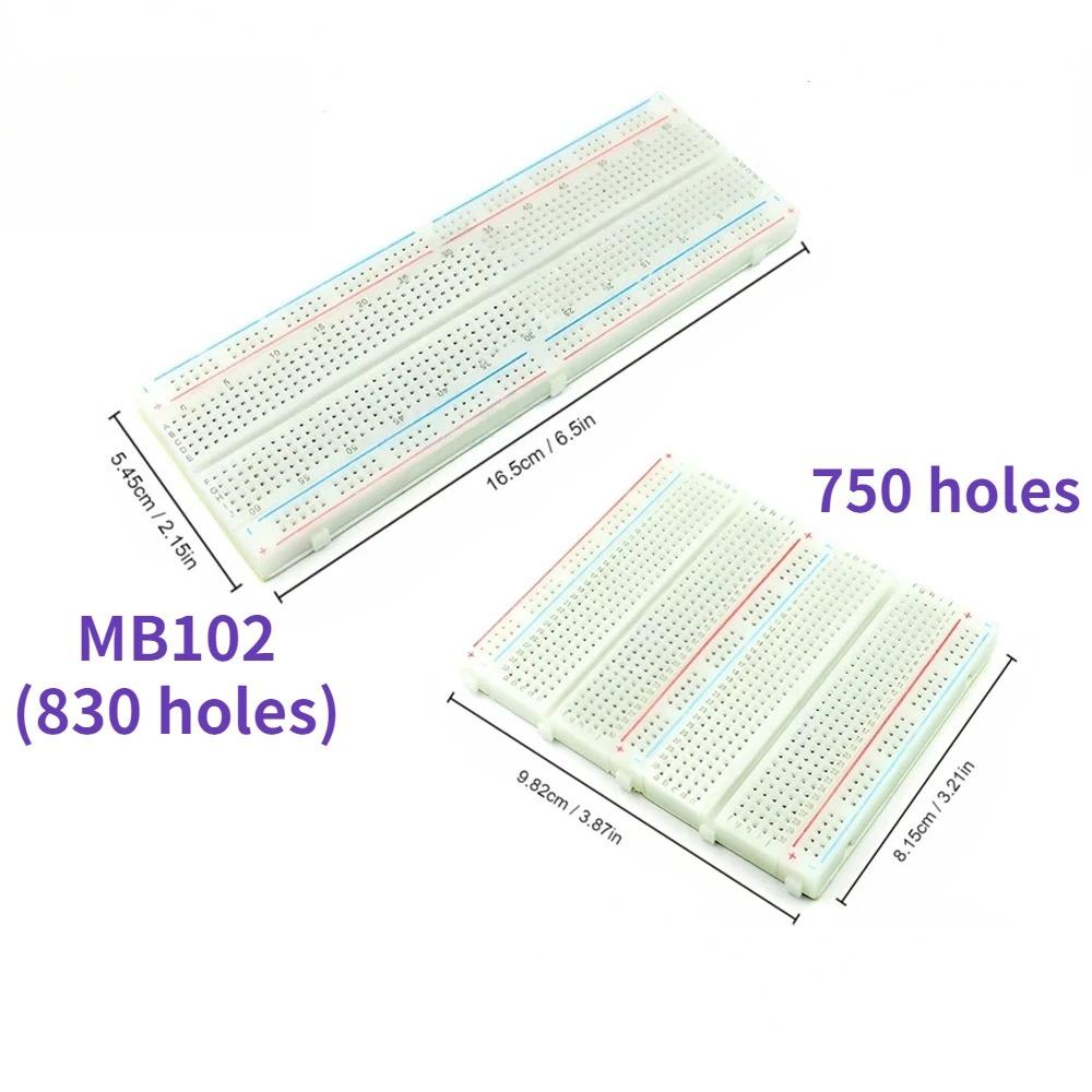 MB102 Breadboard 830 Punkte Lötlos PCB Bread Board 750 Punkte Breadboard DIY Elektronik-Kit für Arduino