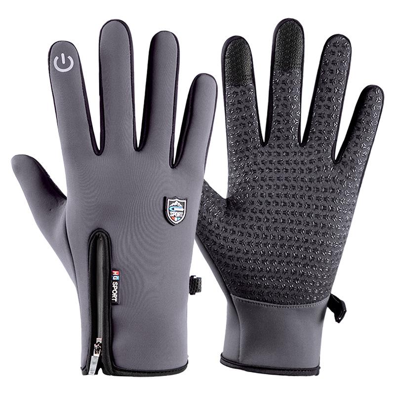 

Новые мужские и женские термоперчатки, ветрозащитные и морозостойкие перчатки с полными пальцами и сенсорным экраном M серый