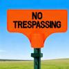 No Trespassing Sign Orange Purple Property Warning Sign Weather Resistant Highly Visible Outdoor Marker Sign for T-Post Mount Farms Construction Sites