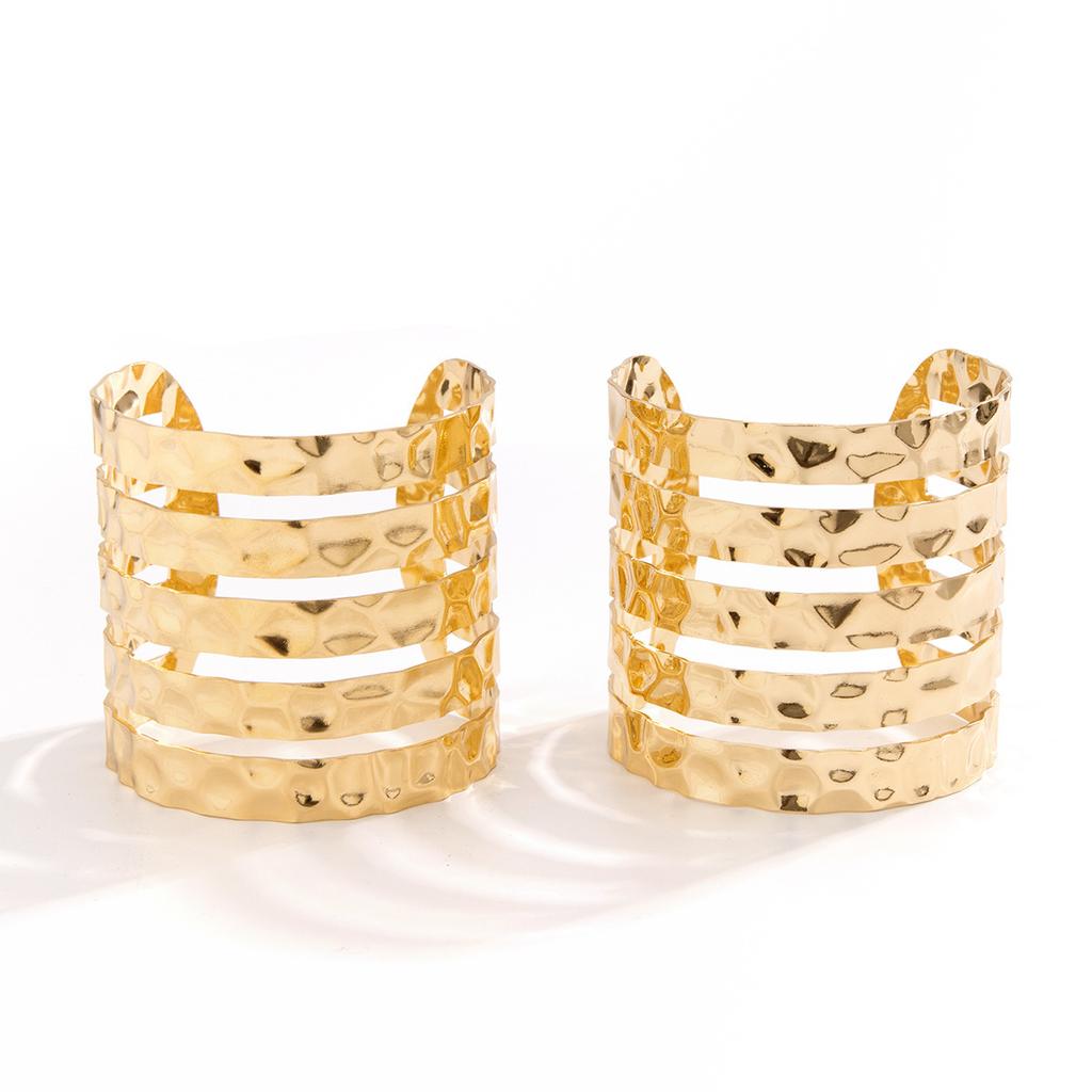 JMXD-Schmuck, offenes Armband mit hohler Linie und flüssigem Percussion-Muster, übertriebenes, breitseitiges geometrisches Punk-Armband