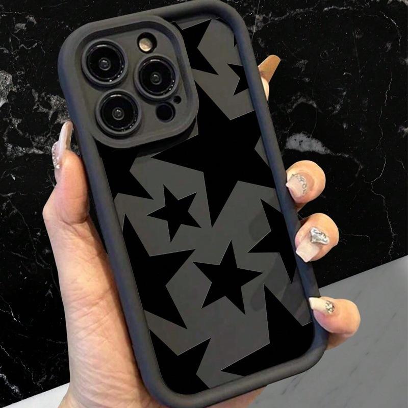 Premium sense black star mobile phone case for iPhone15Pro all-inclusive anti-drop 14 Apple 13/12/11 soft 7