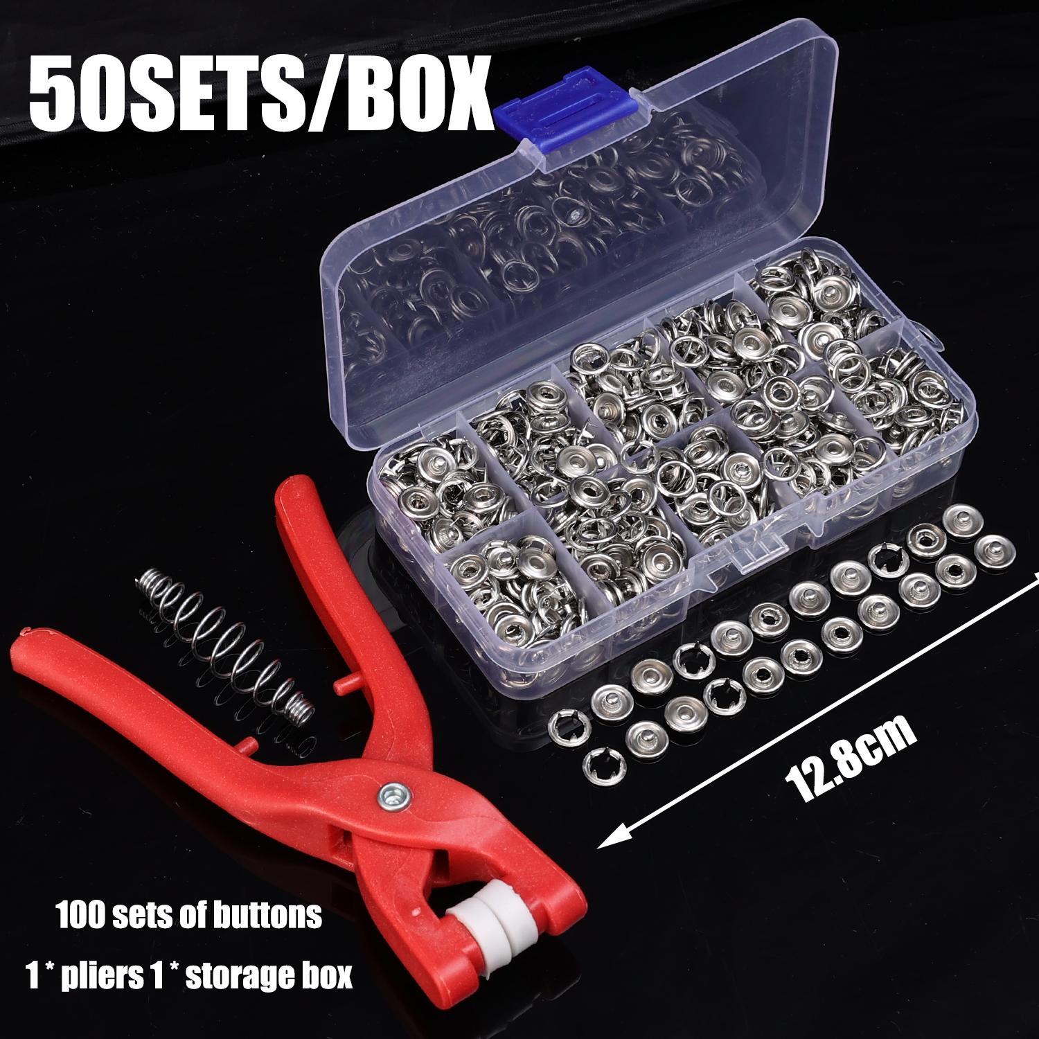 

50/100set with Pliers Five Claw Clothes Buckle Clamp Set Metal Snaps Button Fastener Button No Sewing Pressure Studs Snap Tool