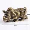 Pure Copper Miniatures Lucky Rhino Statue Figurines Desk Decorations Vintage Brass Animal Statue Home Decor Ornaments Crafts