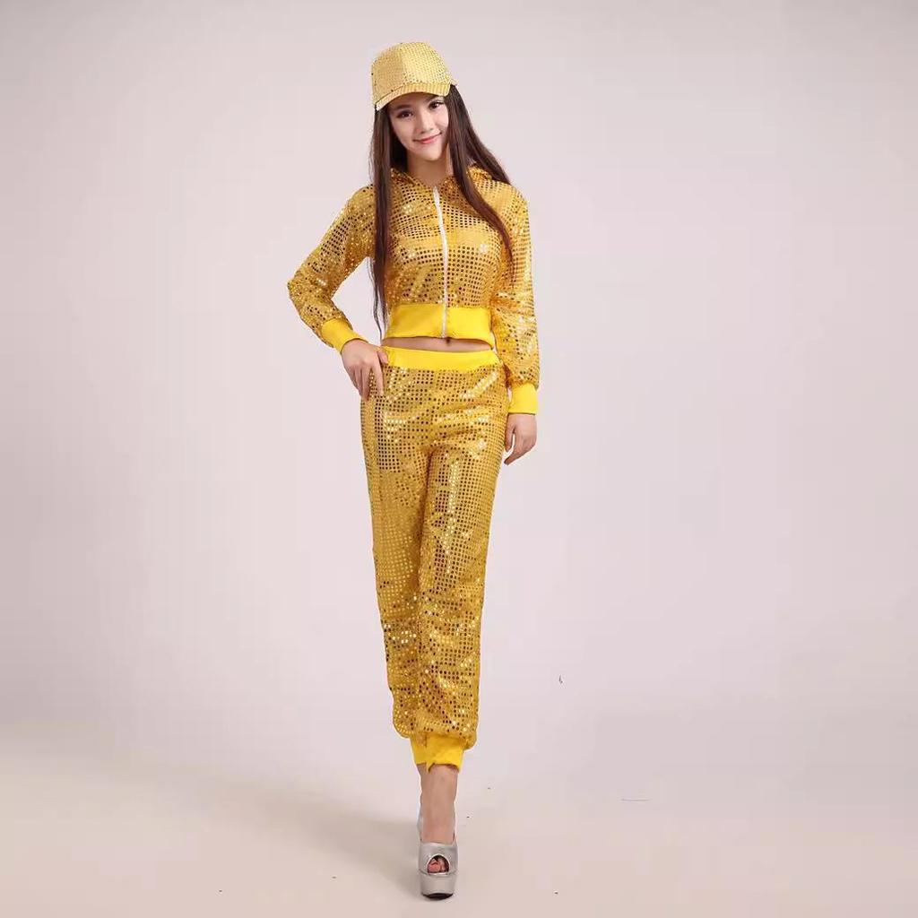Women's Performance Costumes: Adult Jazz, Modern, Street, and Hip-Hop Sequined Dance Attire