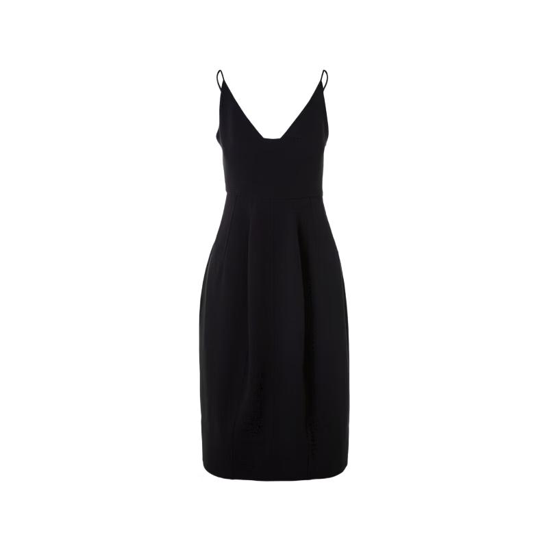 Lanzhi Focus Series Acetate V-Neck Suspender Tulip Dress L