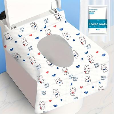 30pcs Disposable Toilet Seat Covers with Cute Bunny Design - Hygienic Single-Use for Travel, Public Restrooms, Airplane & Toilet Training