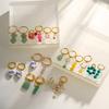 Bohemian Style Natural Stone Beads Irregular Pendant Earrings for Women Stainless Steel Hoops Earring Charm Summer Jewelry
