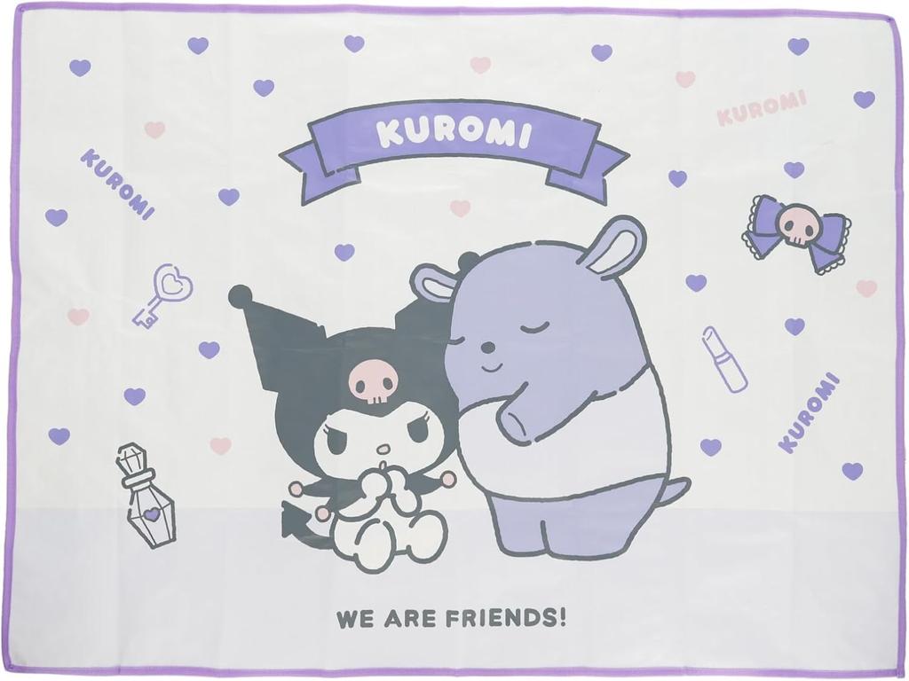 Sanrio Leisure Sheet L for People 90 x 120cm Leisure Mat Foldable Kuromi Set Slider 2-3 (Leisure Sheet, Bag)