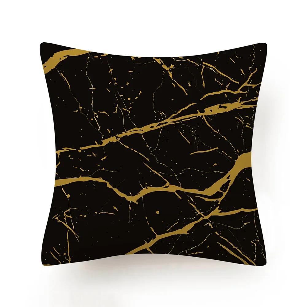New Black White Marble Texture Cushion Cover 30X50/40X40/45X45CM Ultra Soft Lumbar Pillowcase Sofa Seat Throw Pillows Decor Home