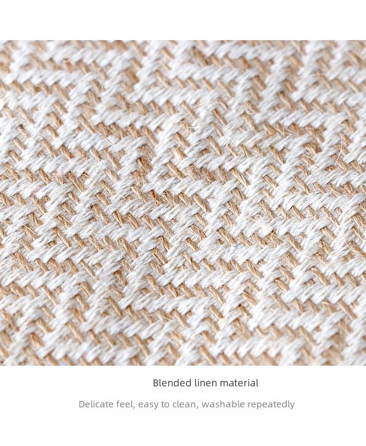 Simple Foldable Woven Jute Fabric Storage Basket for Wardrobe