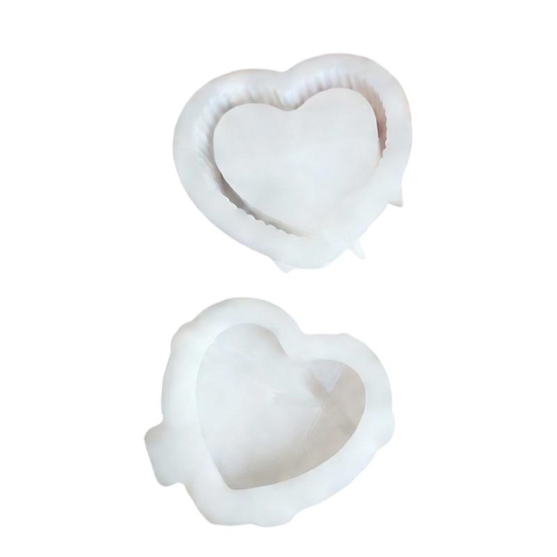 Heart Shape Silicone Mold Storage Box Moulds for Candle Cups and Decorative Storage Jars for Crafting and Gifting