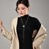Long Forward Fashion Floral Necklace For Women With Elegant Snake Chain And Accents