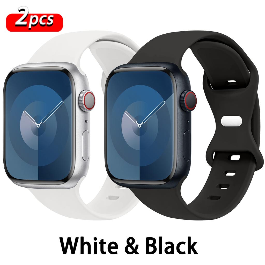Silicone Strap For Apple Watch Band 44mm 45mm 41mm 40mm 49mm 42mm 38mm 46MM Sport Bracelet iWatch Series Ultra 2 SE 10 9 8 7 6 5
