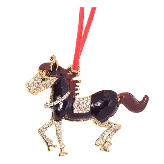 Pony Vánoční ozdoba Kamínková Zvěrokruh Kůň Přívěsek pro Dekoraci Stromku Třpytivý Sváteční Přívěsek Kůň pro Štěstí Tématická Dekorace