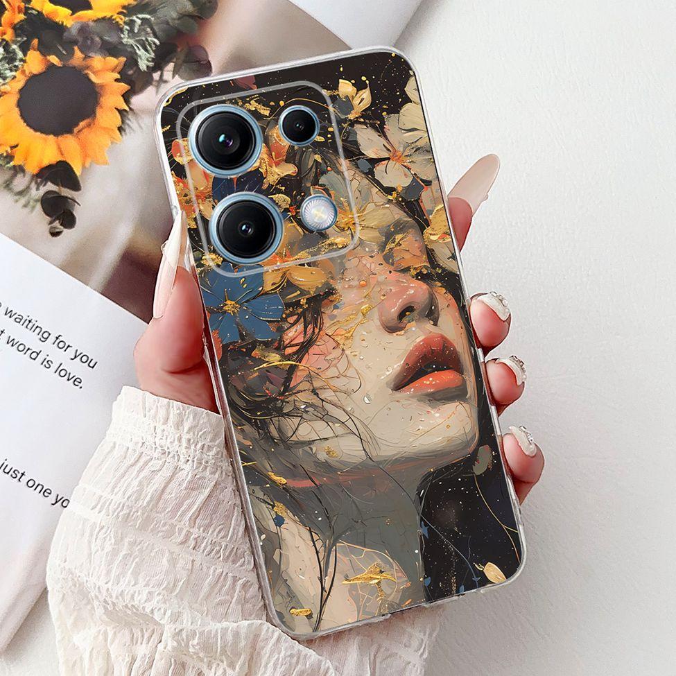 Clear For Redmi Note 14S 4G Case Cover Luxury Butterfly Love Fashion Flowers Cool Lion Cute Painted Soft Casing