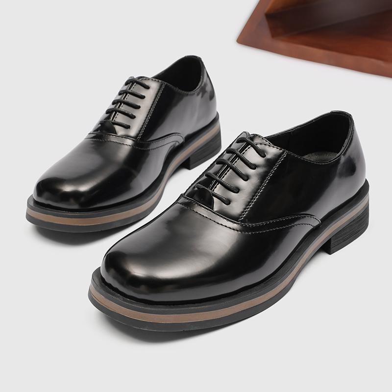Fashion Elegant Retro Men's Lace -Up Casual Shoe Classic Anti-Slip And Wear-Resistant Oxford Shoe Comfortable Square-Toed Business Shoes