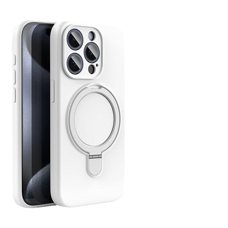 New Apple 17 Mobile Phone Case Holder Magnetic Suction 16promax Liquid Silicone iPhone15 Protective Case Ultra-thin and Soft