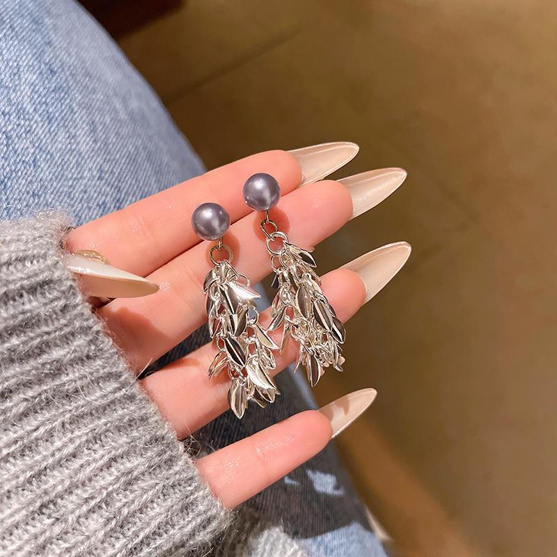 "925 Silver Long Tassel Zircon Bow Earrings for Women - Light Luxury & Versatile Design"