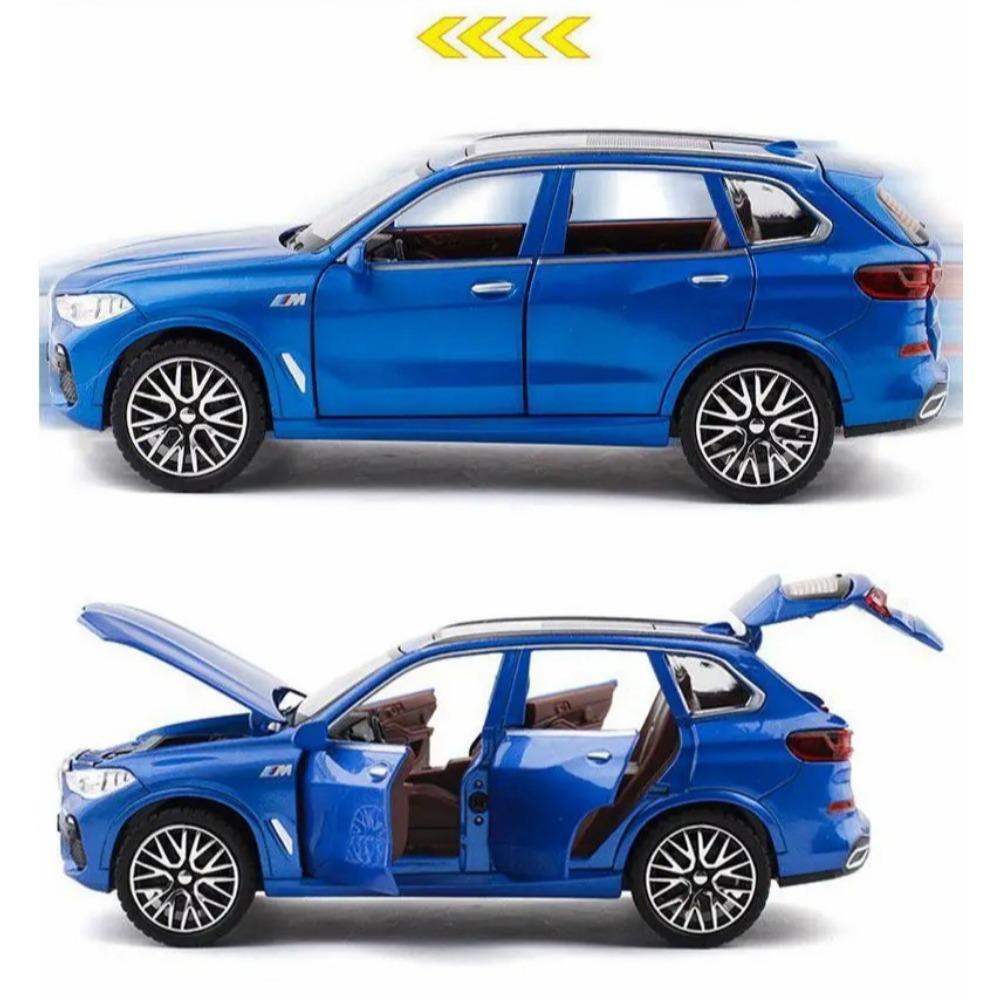 1/32 BMW X5 SUV Toy Car Model Diecast Metal Vehicle Miniature Sound & Light Pull Back Collection Gift for Children Boys Kid
