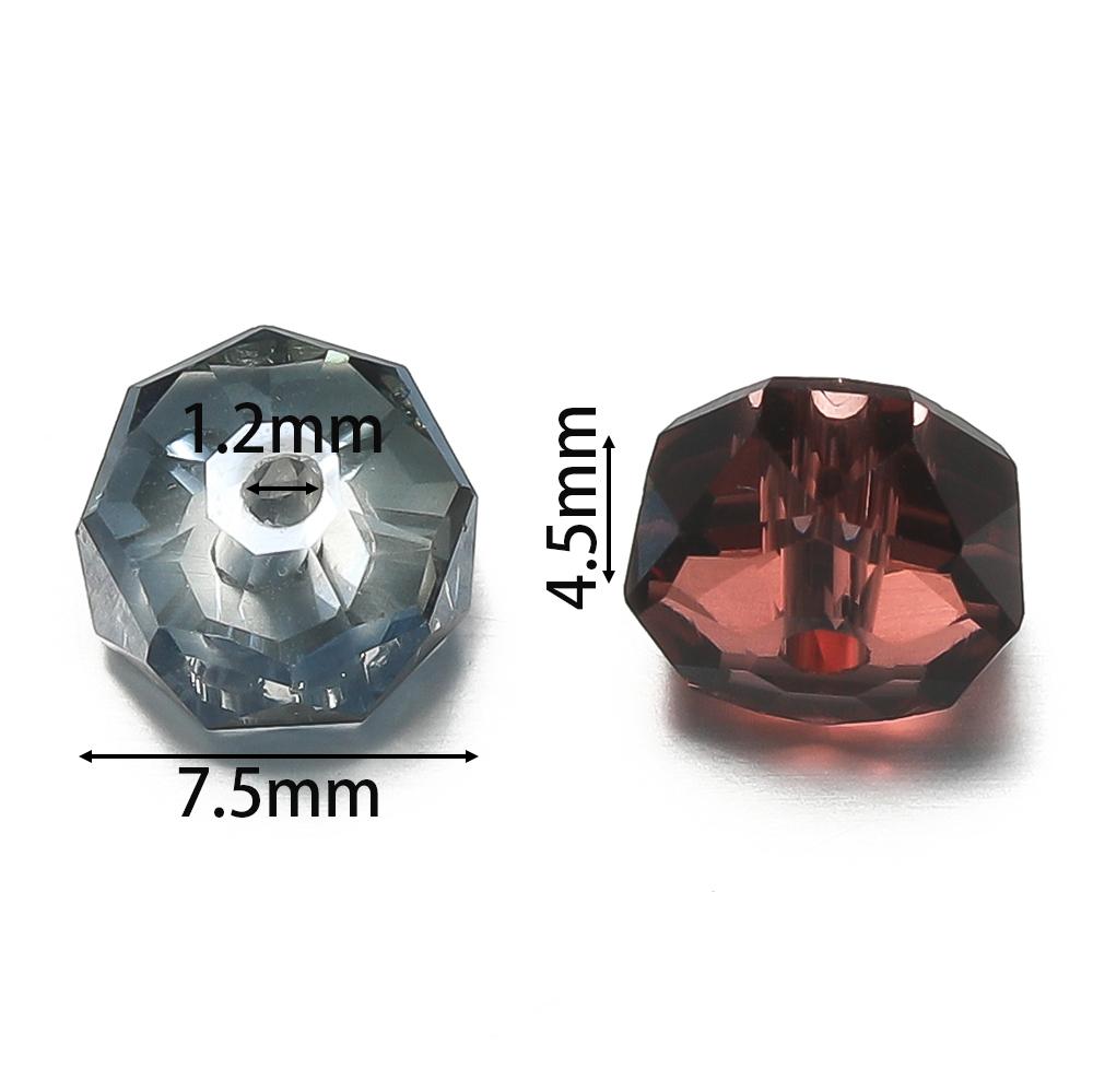 10Pcs 4.5*7.5mm Crystal Faceted Beads Spacer Loose Beads for DIY Bracelet Necklace Jewelry Making Supplies Accessories