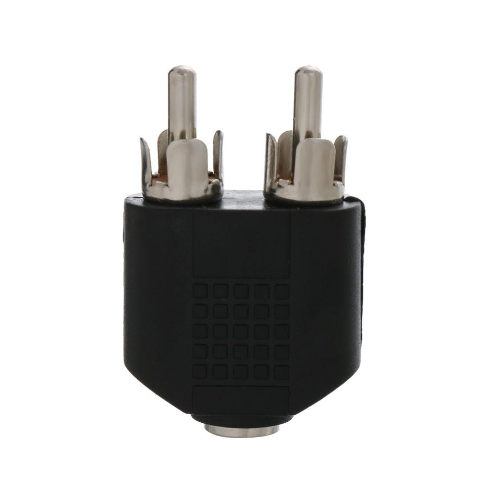 Interconnects Black Video Accessories 3.5mm To 2 RCA Female Male Y Splitter Audio Adapter Converter